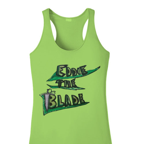 Eddie the blade green tank top w/leaf logo