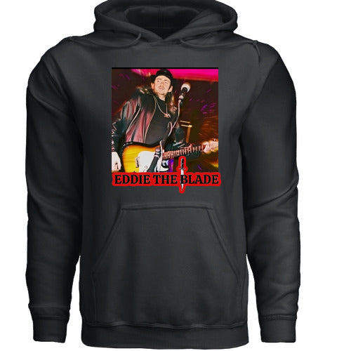 Eddie the blade black hoodie with red logo