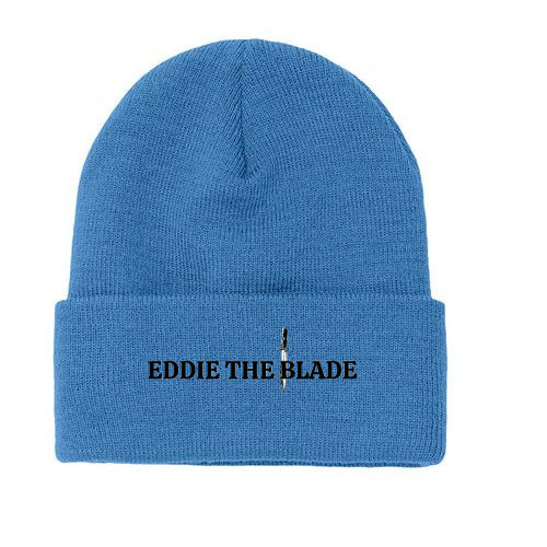 Eddie the blade blue beanie with logo