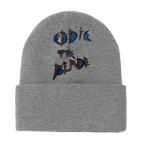 Eddie the blade grey beanie with daggers design