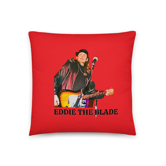 Eddie the blade red throw Pillow ( medium)