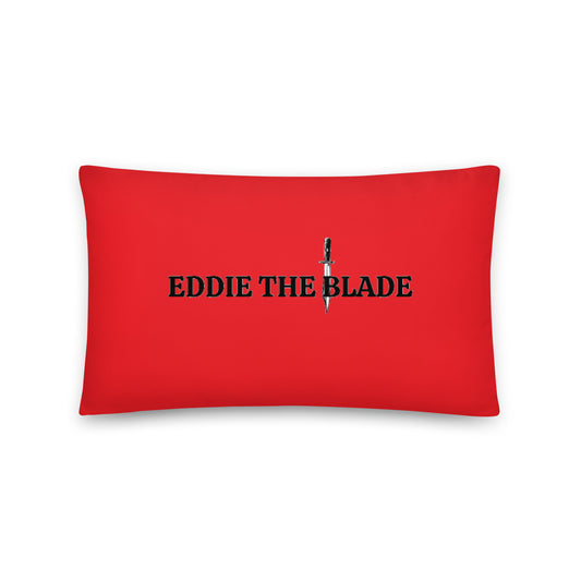 Eddie the blade large Pillow with logo (red)