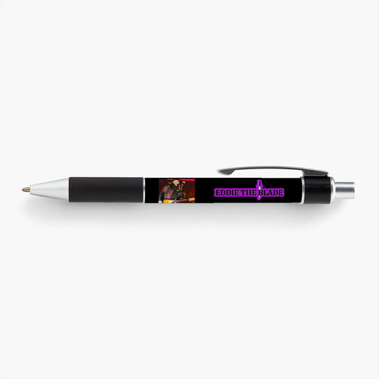 Eddie the blade black pen w/photo/purple logo