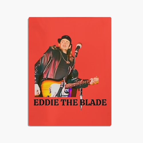 Eddie the blade red throw blanket w/photo logo