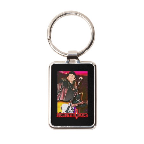 Eddie the blade black keychain W/photo/ red logo
