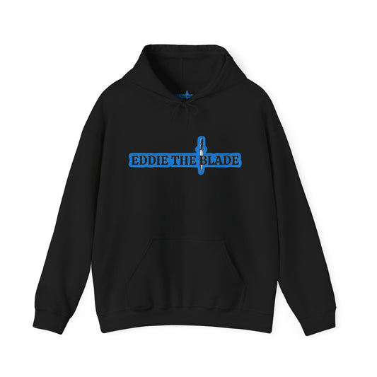 Eddie the blade black hoodie w/blue logo