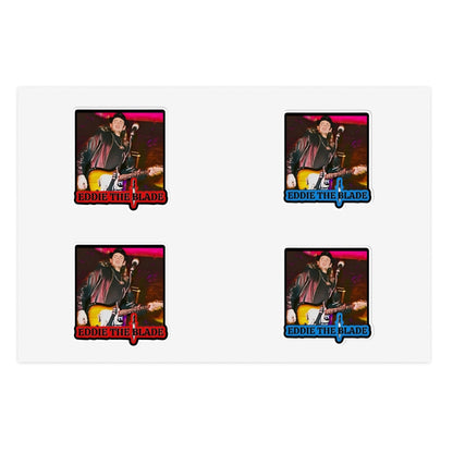 Eddie the blade black Sticker Sheets w/photo/blue &red logo