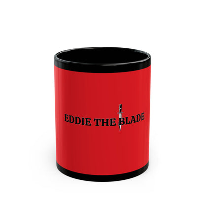 Eddie the blade red mug w/logo (black trim)