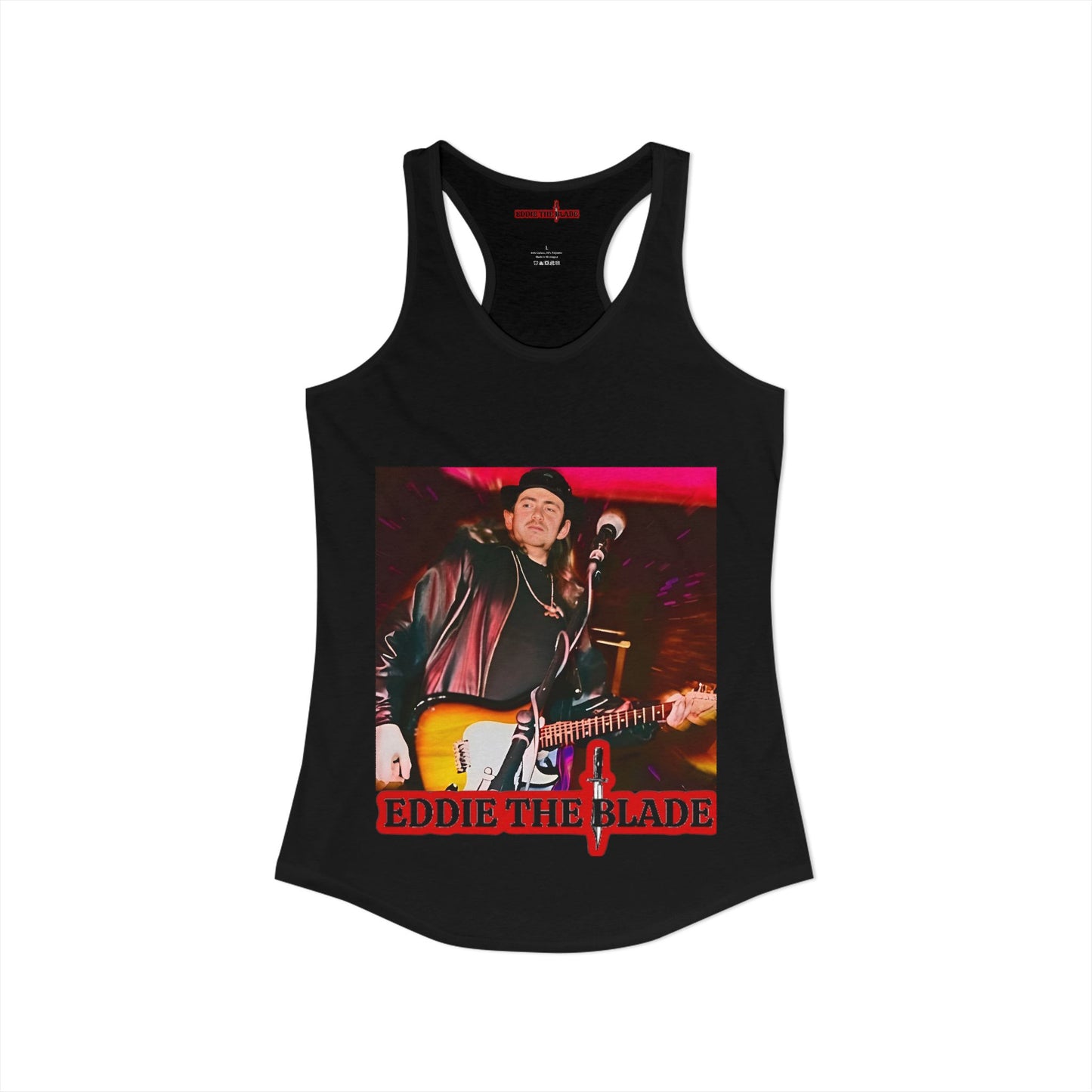 Black ladys Tank top w/photo/red/logo