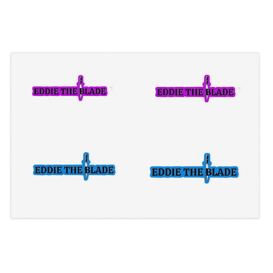 Eddie the blade logo Sticker Sheets purple/blue