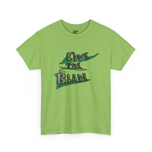 Eddie the blade green T-shirt w/leaf logo