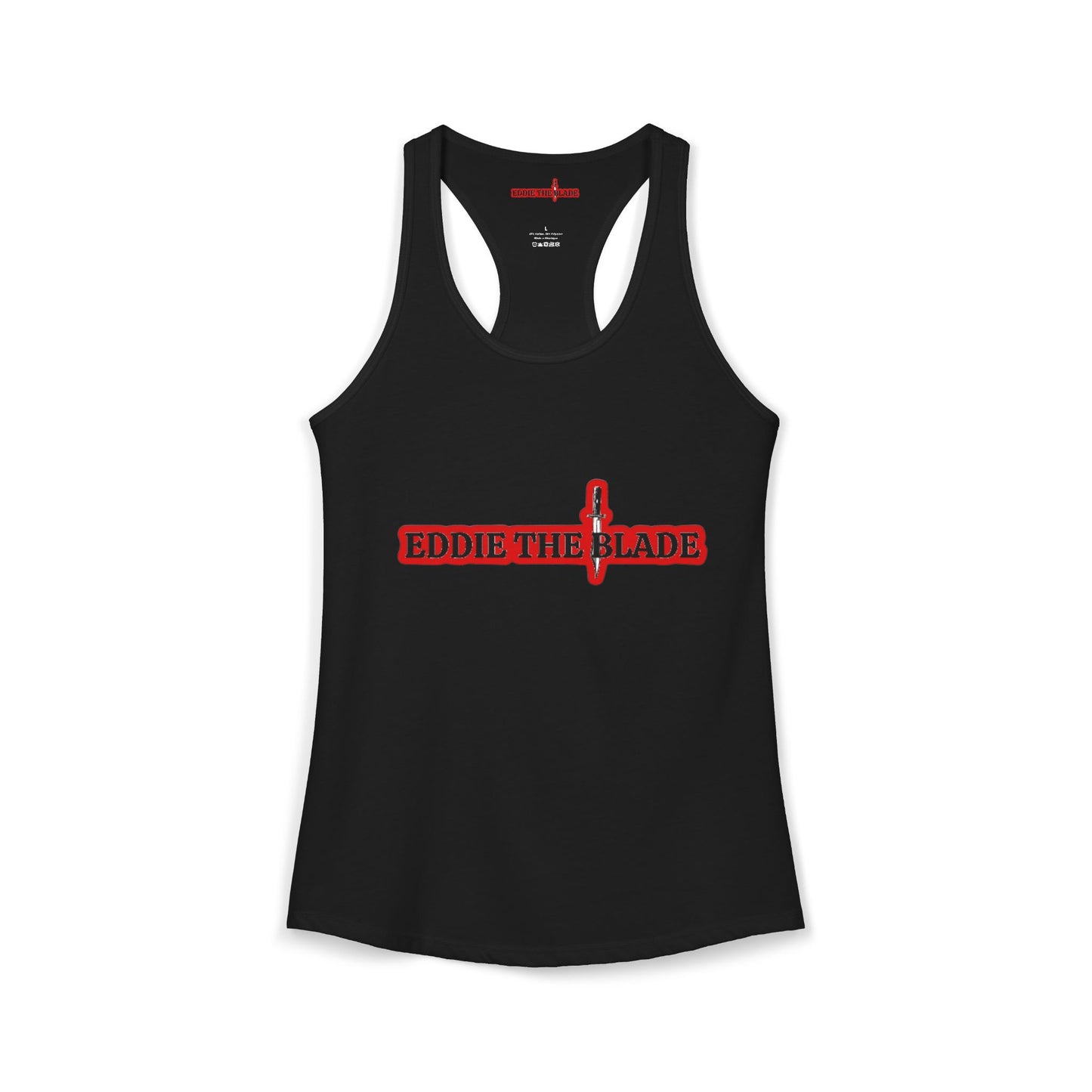 Black ladys Tank top w/red logo