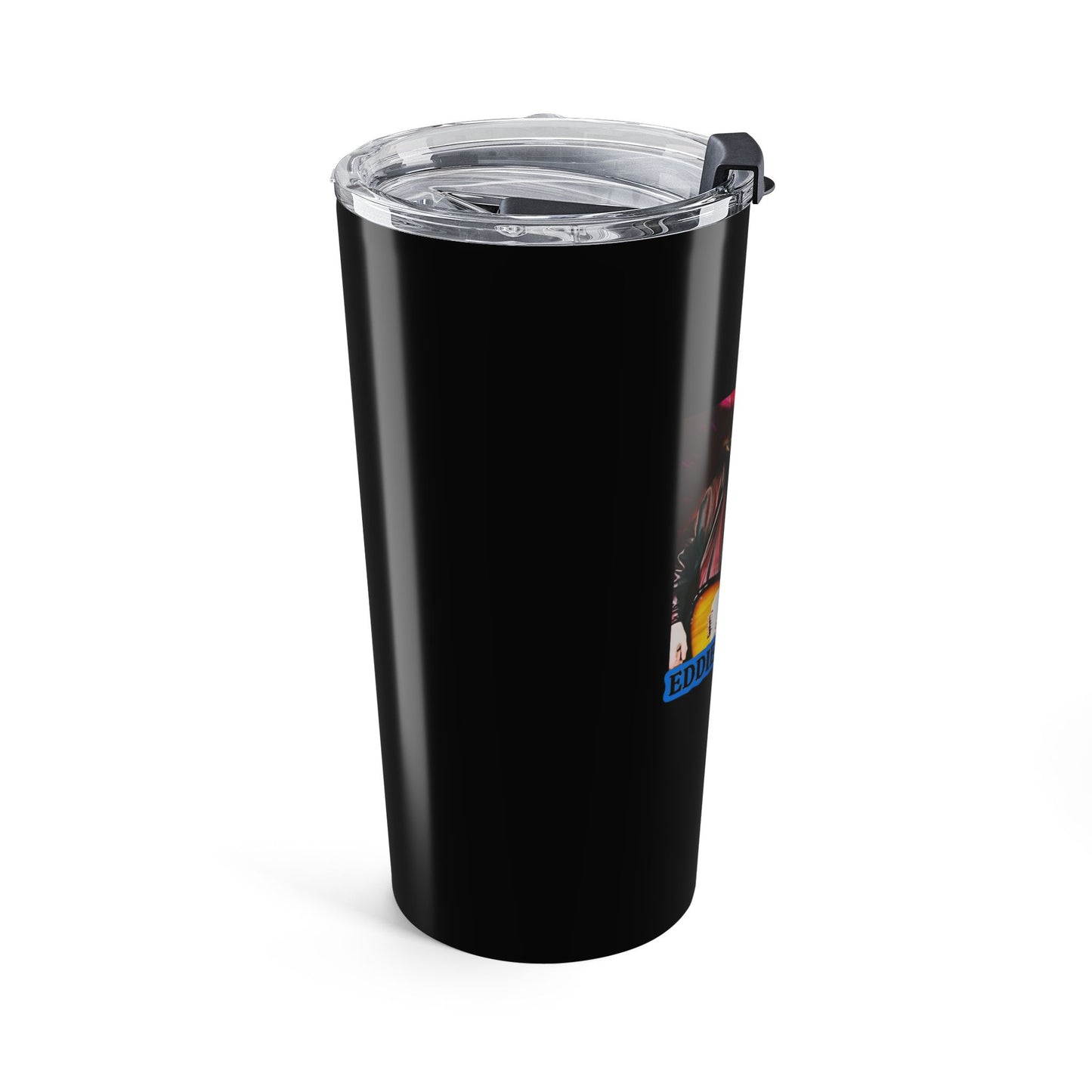 Eddie the blade black tumbler w/photo/blue logo