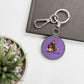 Eddie the blade round keychain w/photo/logo (purple)