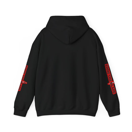 Eddie the blade black hoodie w/photo/red logo