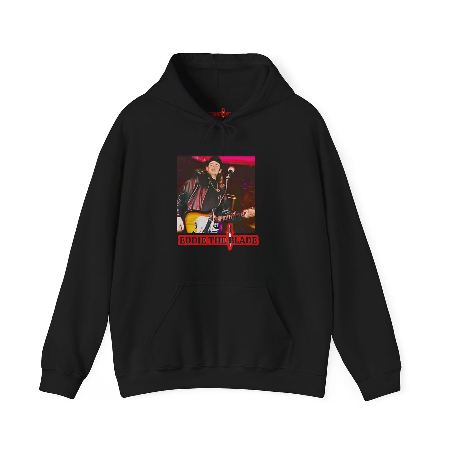 Eddie the blade black hoodie w/photo/red logo