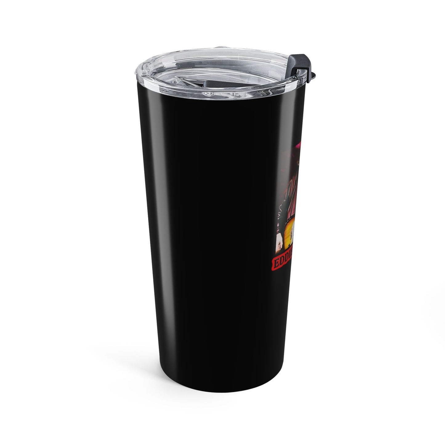 Eddie the blade black tumbler w/photo/red logo