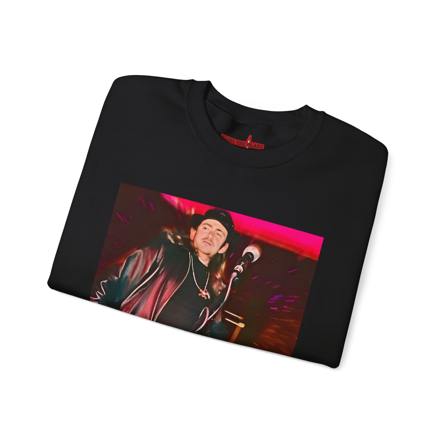 Eddie the blade black  Sweatshirt w/photo/red logo