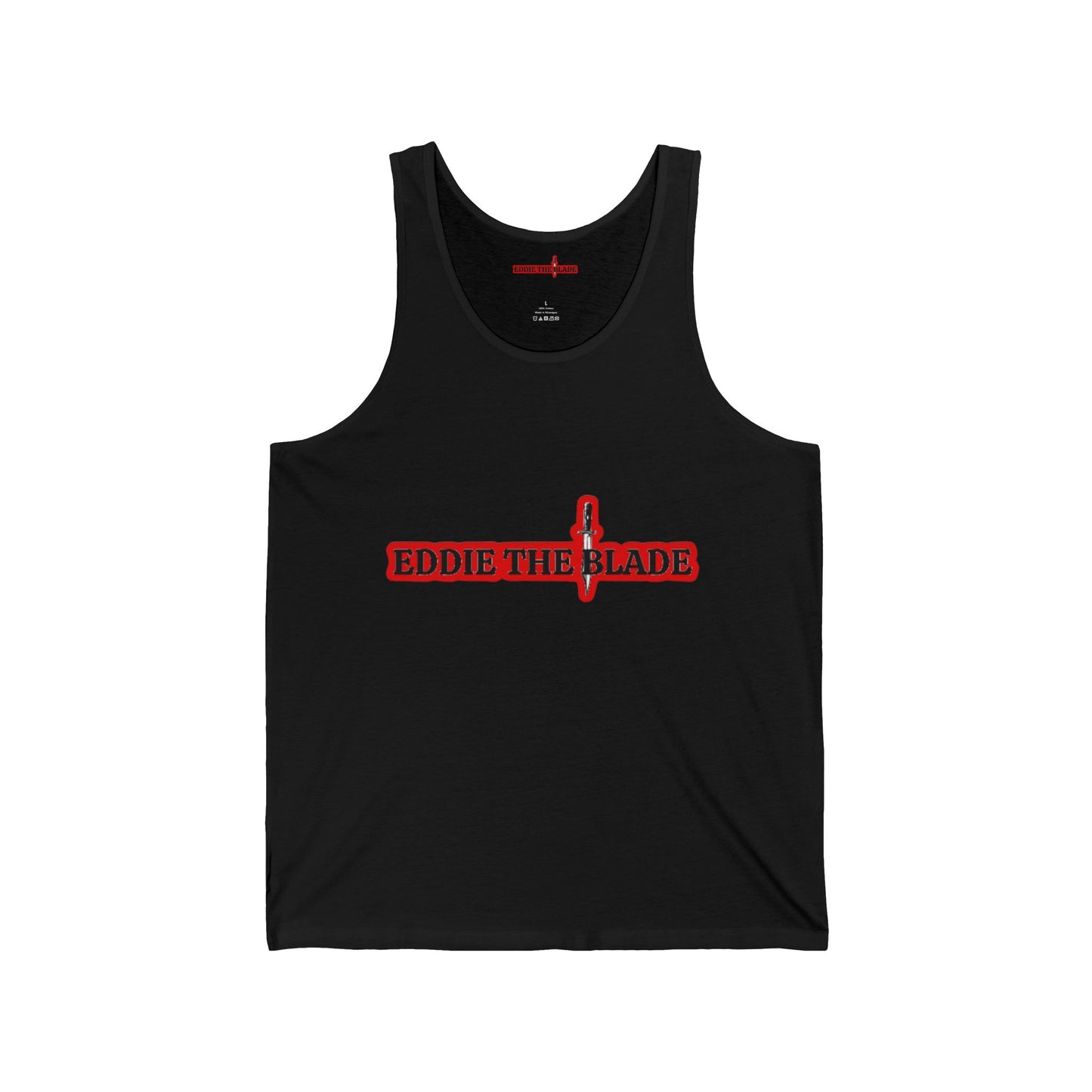 Eddie the blade black men's Tank w/red logo