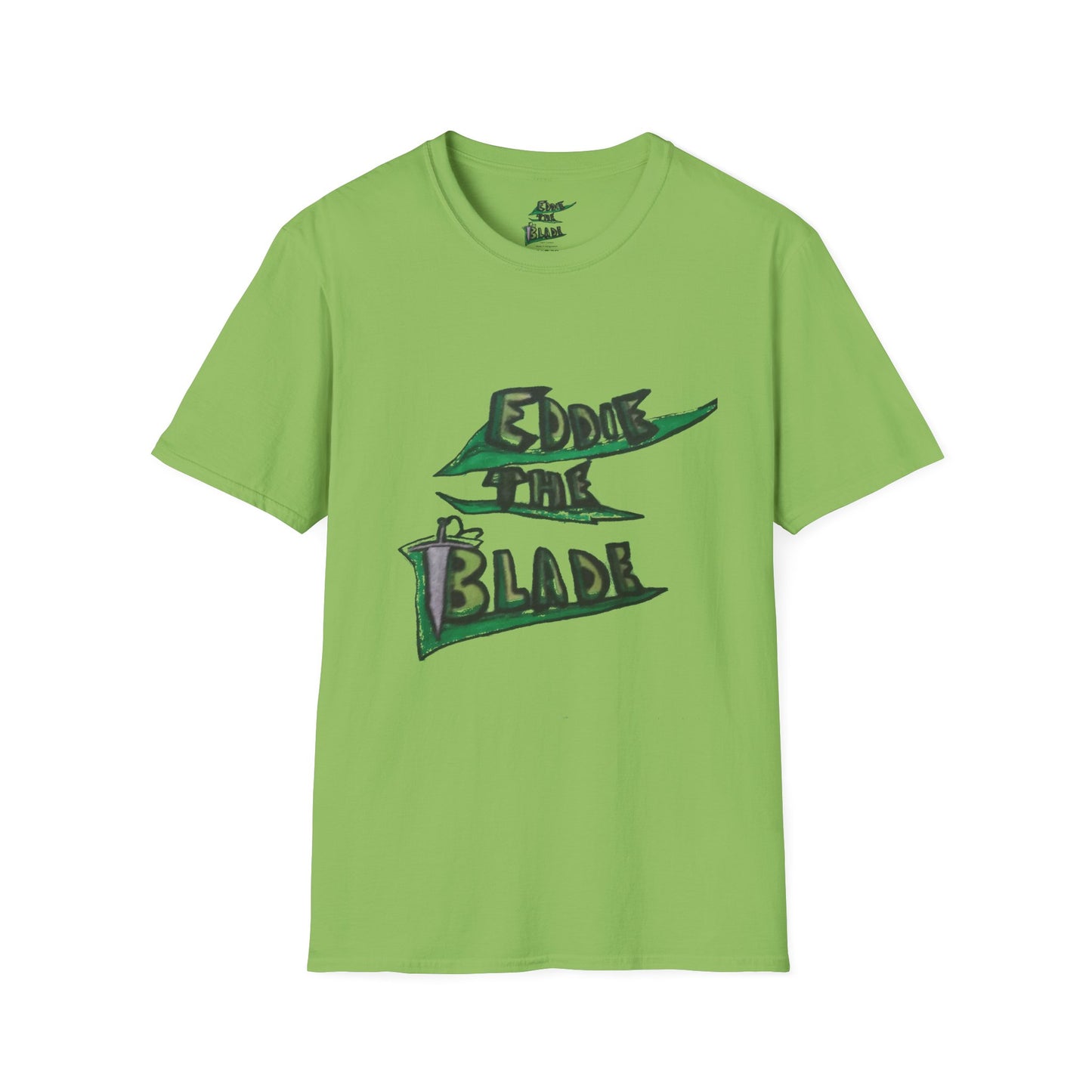 Eddie the blade T-shirt w/green leaf logo