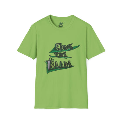 Eddie the blade T-shirt w/green leaf logo