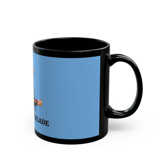 Eddie the blade blue coffee Mug w/black trim