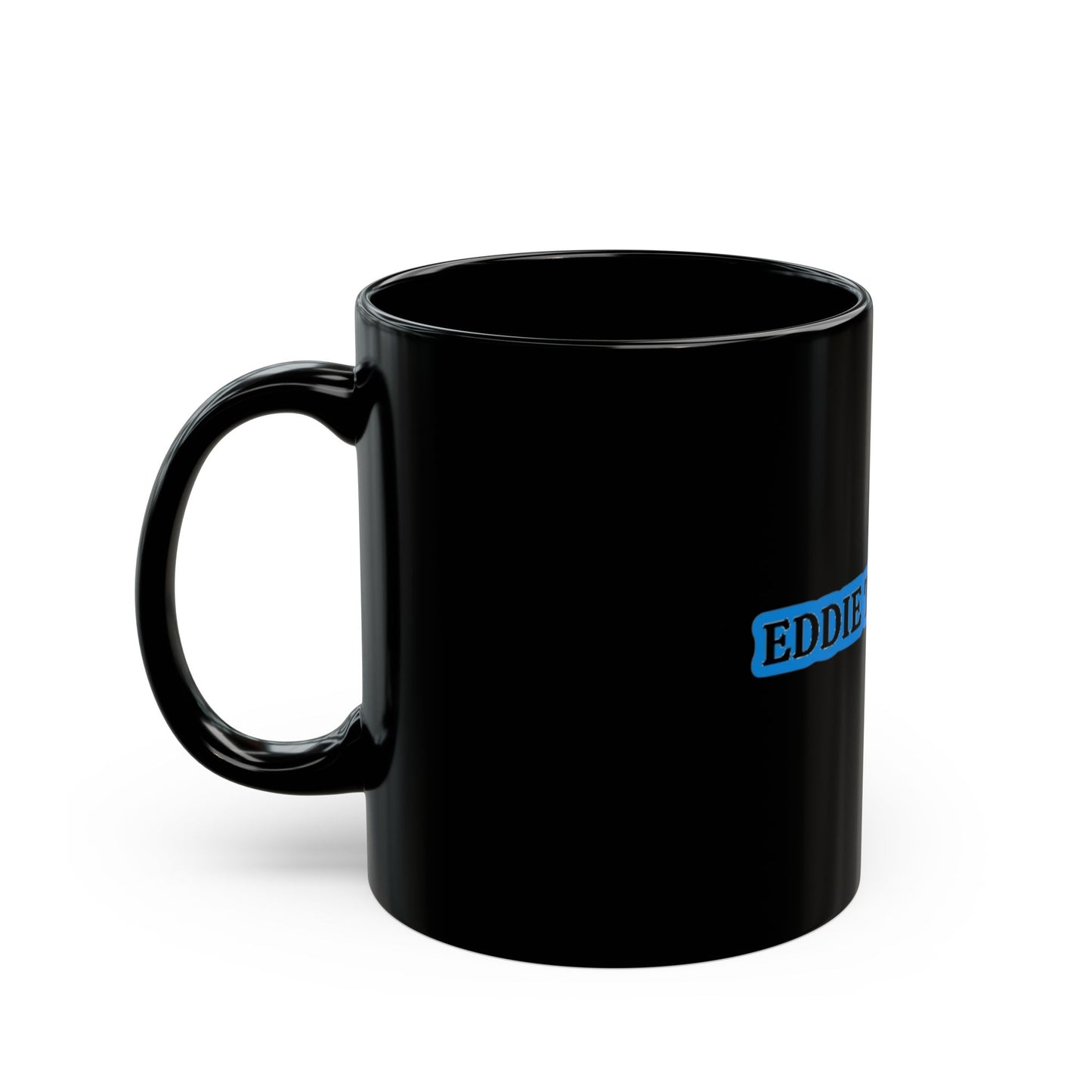 Eddie the blade black Mug w/ blue logo