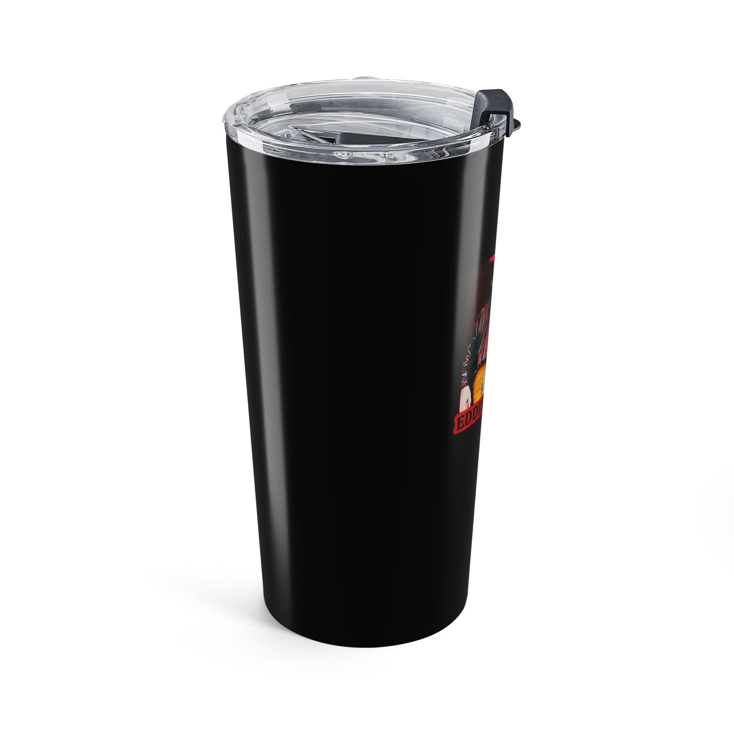 Eddie the blade black tumbler w/photo/red logo
