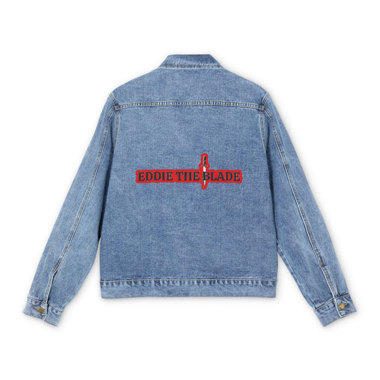 Eddie the blade   jean Jacket with red logo