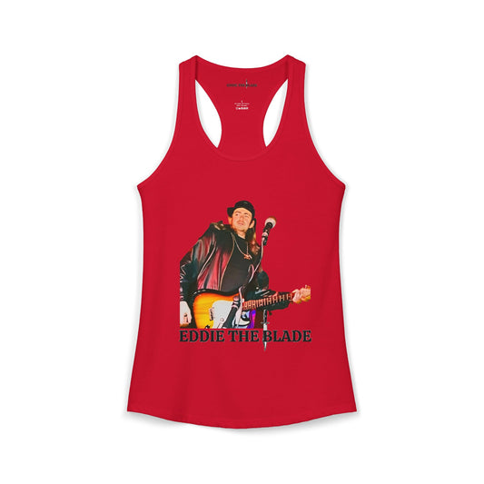 Eddie the blade red ladys Tank top w/photo/logo
