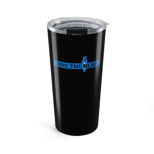 Eddie the blade black tumbler w/blue logo