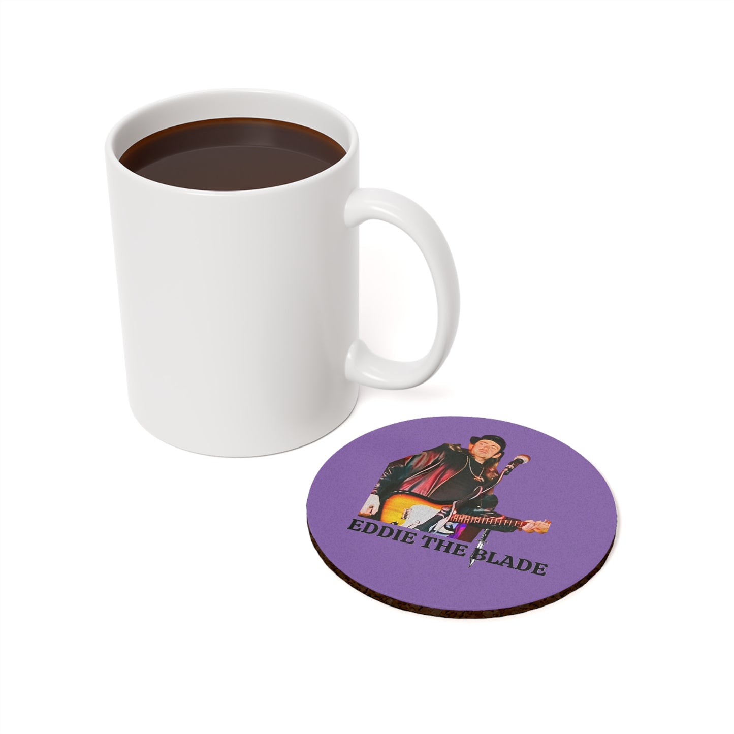 Eddie the blade round drinking Coaster (purple)