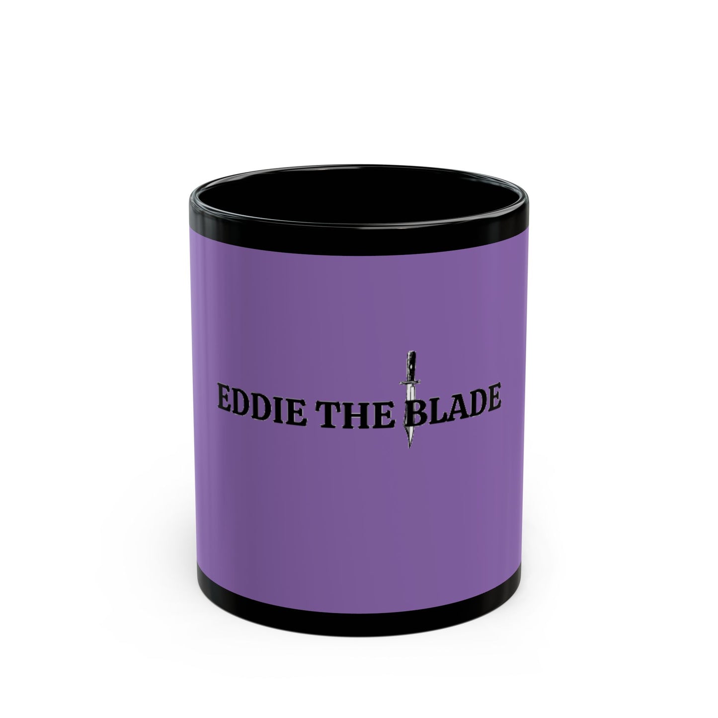 Eddie the blade purple mug w/logo (black trim)