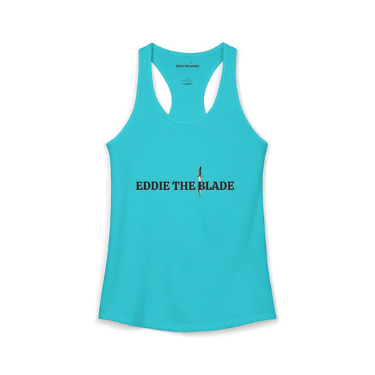 Eddie the blade blue ladys Tank top w/blue logo