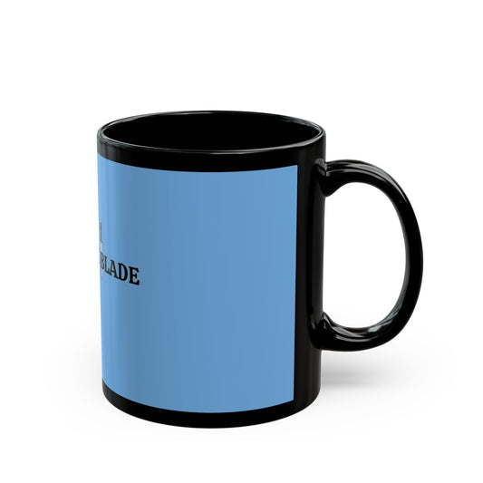 Eddie the blade blue mug w/logo ( black trim)