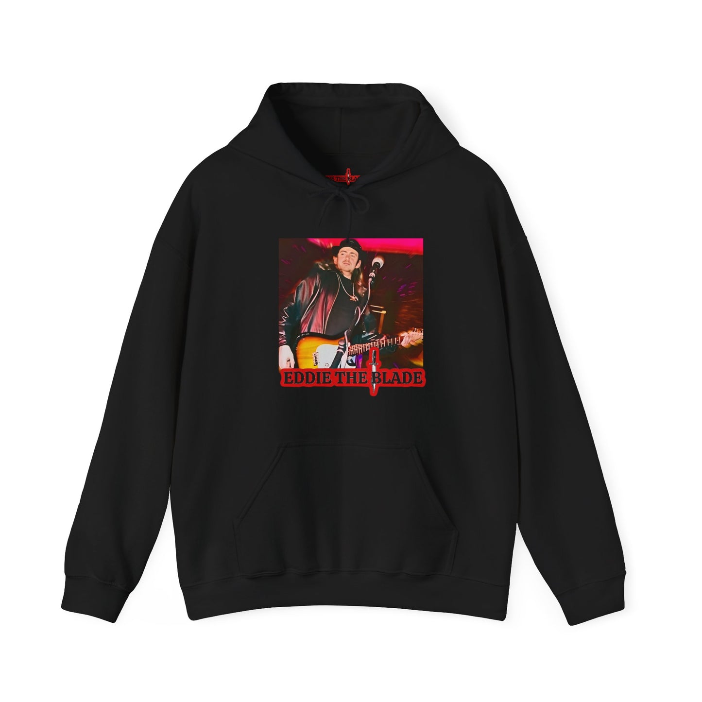 Eddie the blade black hoodie w/photo/red logo