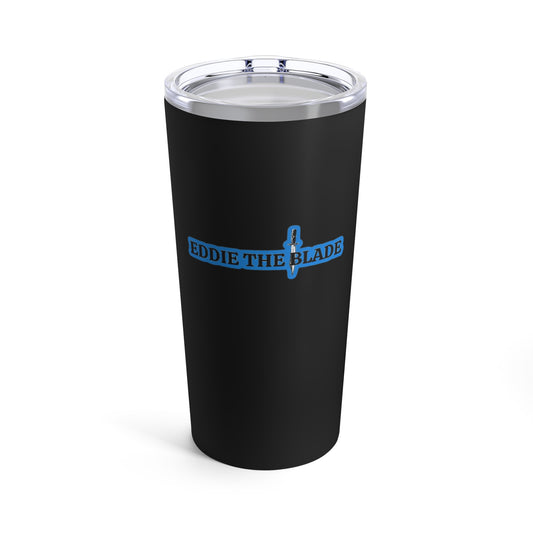 Eddie the blade black tumbler w/blue logo