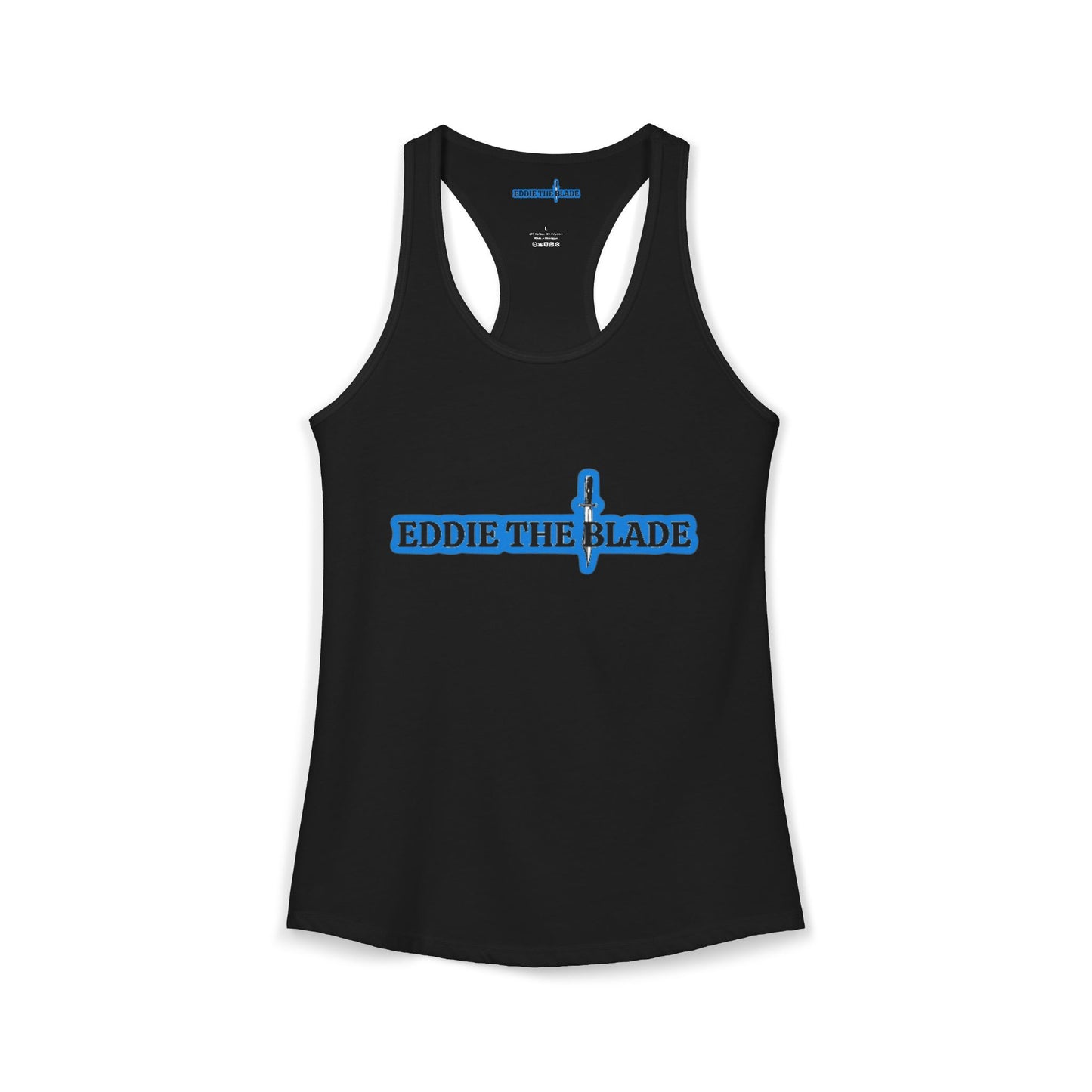 Black ladys Tank top w/blue logo