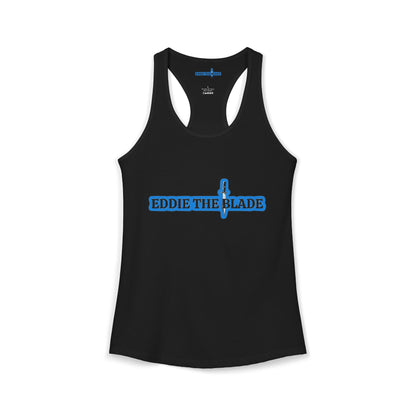 Black ladys Tank top w/blue logo
