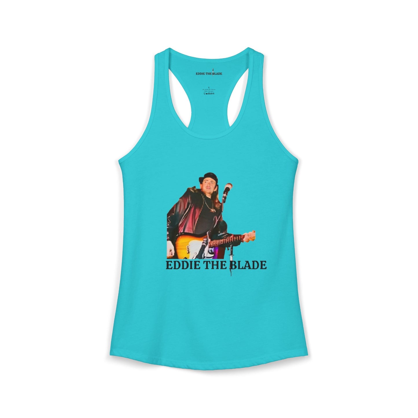 Eddie the blade Blue ladys Tank top w/photo/logo