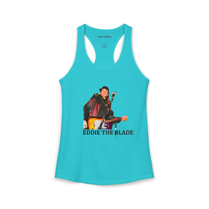 Eddie the blade Blue ladys Tank top w/photo/logo