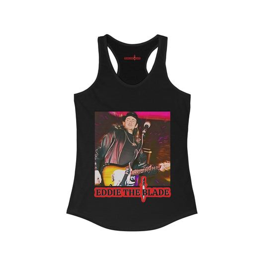 Eddie the blade black ladys  Tank top w/red logo