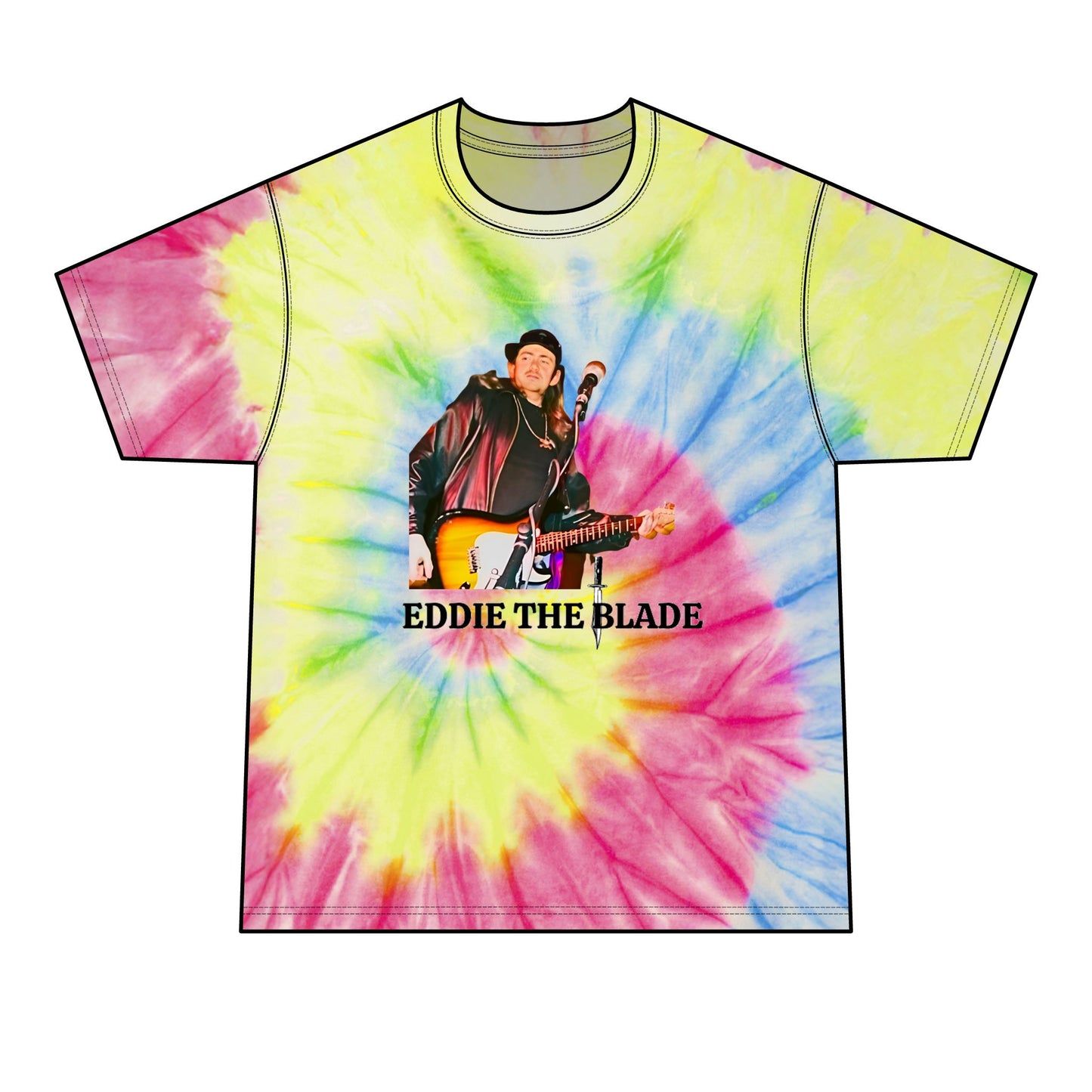 Eddie the blade neon rainbow Tie-Dye T-shirt