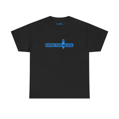Eddie the blade black lady's t-shirt w/blue logo
