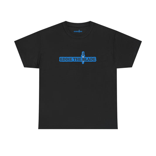Eddie the blade black lady's t-shirt w/blue logo