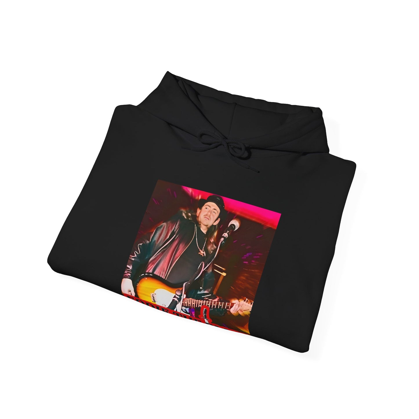 Eddie the blade black hoodie w/photo/red logo