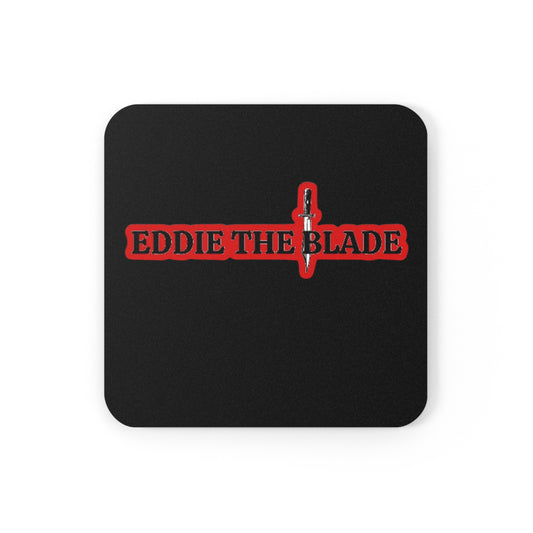 Eddie the blade black drinking Coaster w/red logo