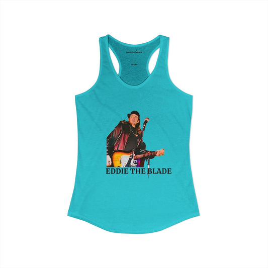 Eddie the blade Blue ladys Tank top w/photo/logo