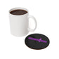 Eddie the blade round drinking coaster color black w/purple logo