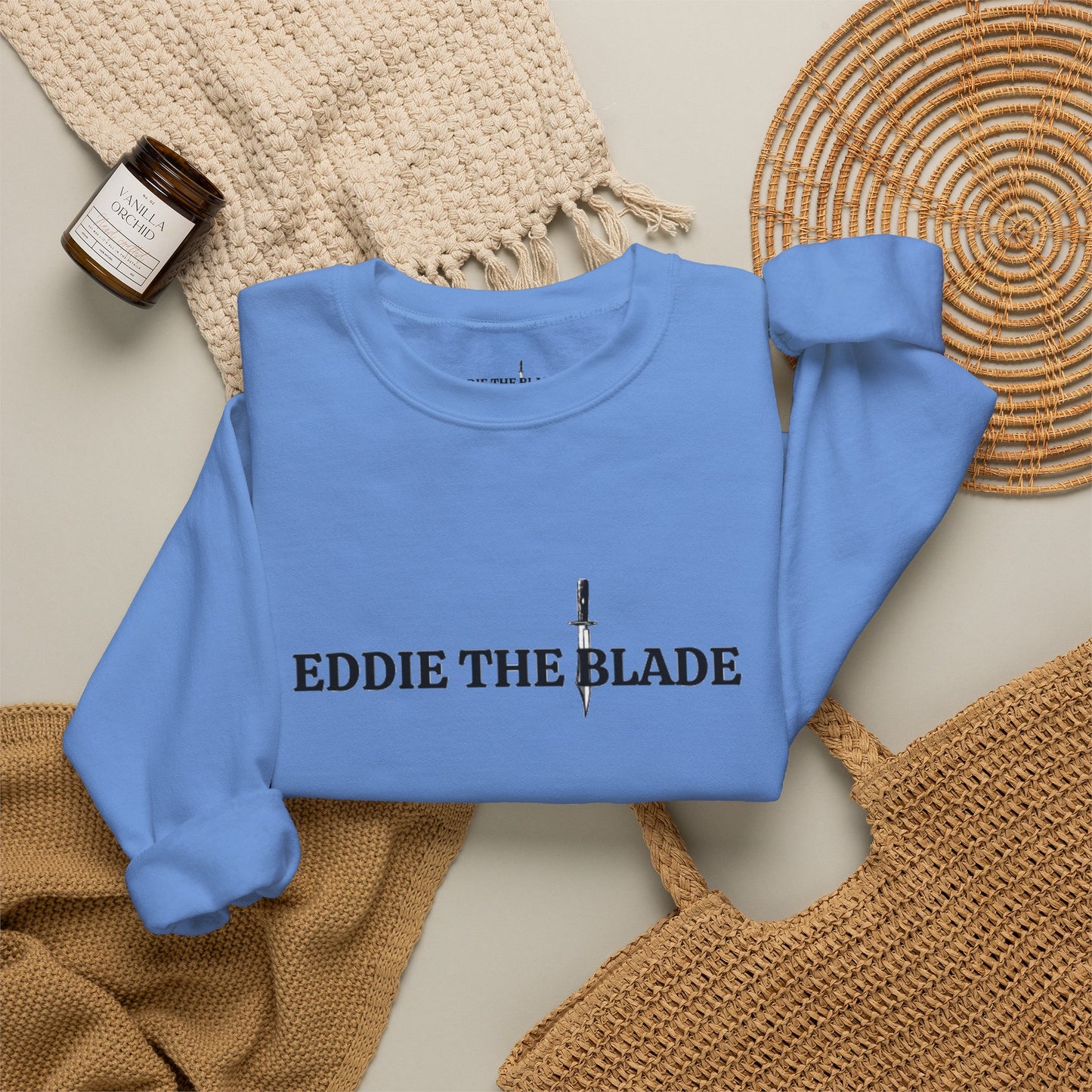 Eddie the blade blue  Sweatshirt w/logo